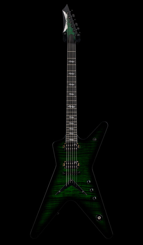 Dean USA ML Flame Top Hardtail String Through - Emerald Green Burst #21093